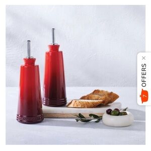 Le Creuset Oil and Vinegar Set Cerise NIB
